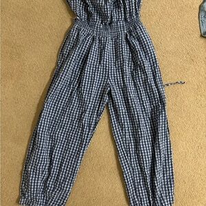 Blue Gingham Women's Jumpsuit